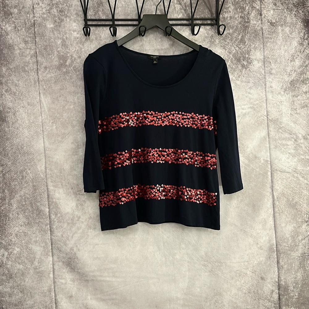 Hearts sequins 3/4 Length Tee from Talbots